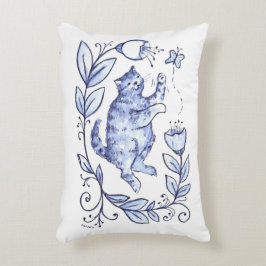 Cojín Decorativo Pilar De Gato Y Mariposa