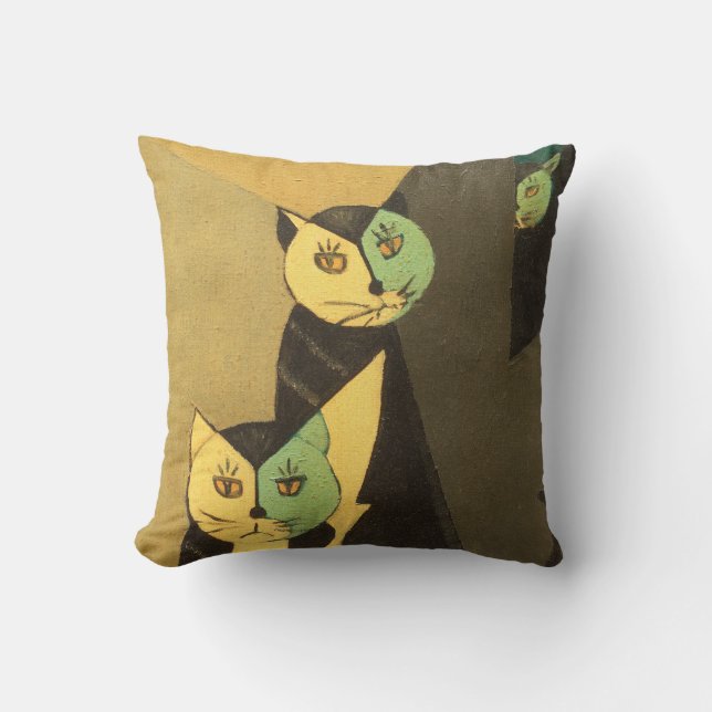 Cojín Decorativo Pilar de gatos de alto nivel (Anverso)