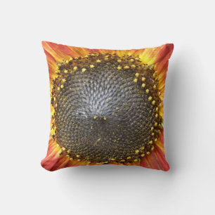 Cojín Decorativo Pilar de girasol rojo y amarillo