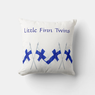 Cojín Decorativo Pilar de guardería de bandera finlandesa para mell