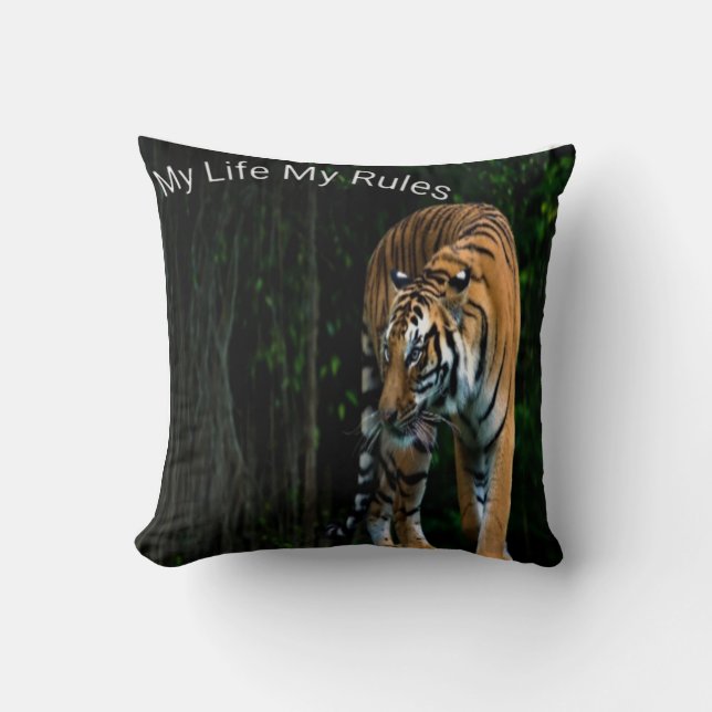 Cojín Decorativo Pilar de impresión de león suave y suave (Anverso)