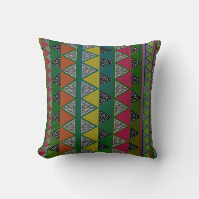 Cojín Decorativo Pilar de impresión tribal (Anverso)