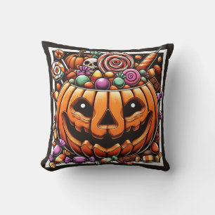 Cojín Decorativo Pilar de la cesta de calabaza de Halloween