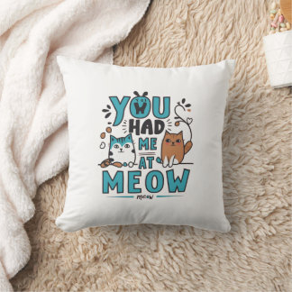 Cojín Decorativo Pilar de la cita de Meow
