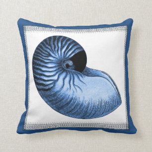 Cojín Decorativo Pilar de la cubierta Nautilus color azul vintage