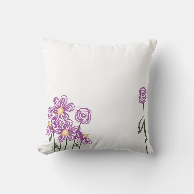 Cojín Decorativo Pilar de la flor abstracta (Anverso)