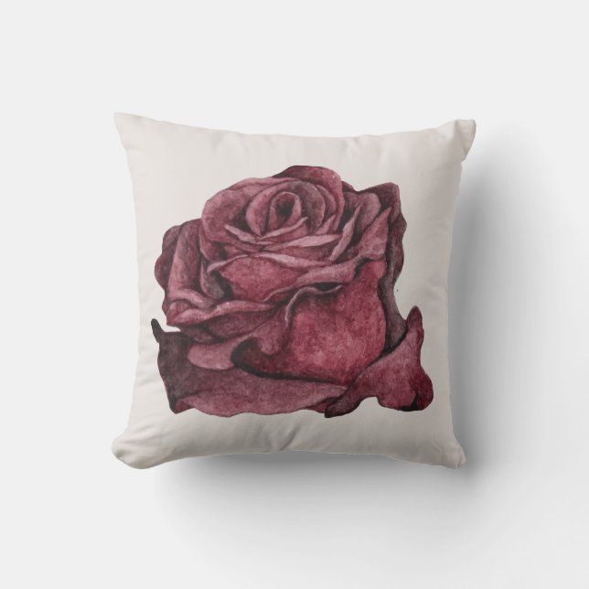 Cojín Decorativo Pilar de la flor del Rosa antiguo (Anverso)