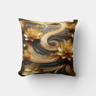 Cojín Decorativo Pilar de la flor reversible Gold Lotus