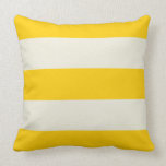 Cojín Decorativo Pilar de la franja amarilla y cruda de mantequilla<br><div class="desc">Esta almohada presenta amplias rayas de carnicería y un amarillo brillante para darle a su sofá o cama un ambiente divertido y soleado.</div>