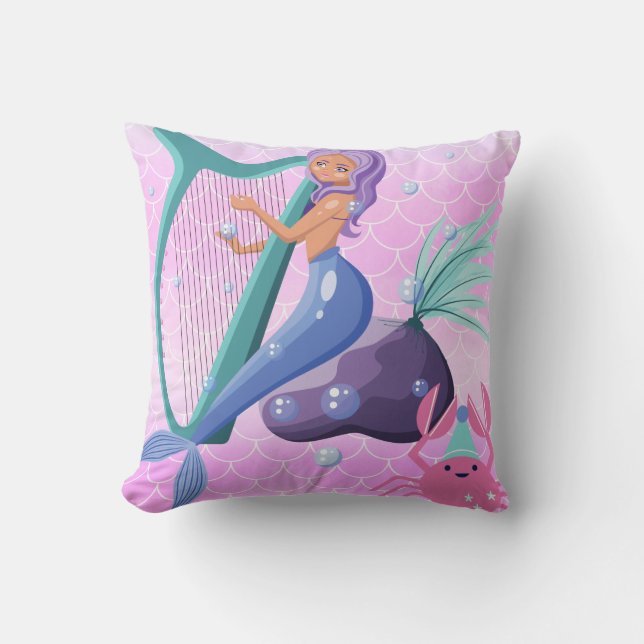 Cojín Decorativo Pilar de lanzamiento de sirena (Anverso)