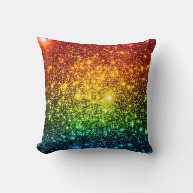 Cojín Decorativo Pilar de las estrellas del arcoiris (Anverso)