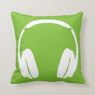 Cojín Decorativo Pilar de los auriculares (verde/blanco)