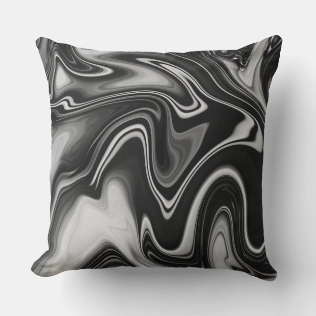 Cojín Decorativo Pilar de mármol inverso negro/blanco (Anverso)