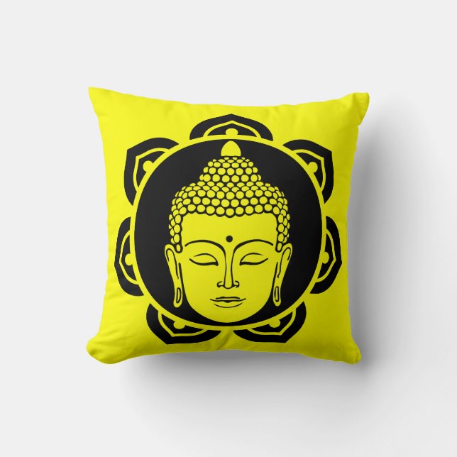 Cojín Decorativo Pilar de meditación de cabeza de Buda (Anverso)