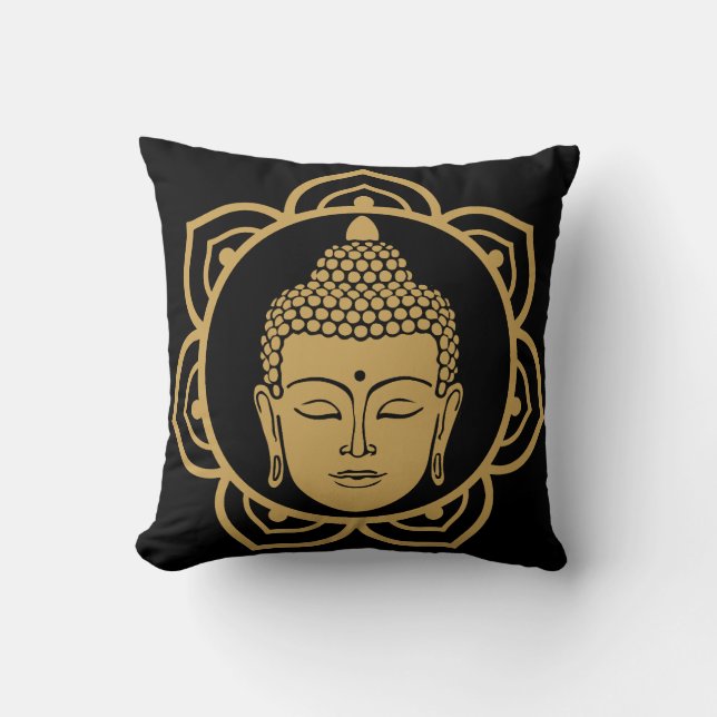 Cojín Decorativo Pilar de meditación de cabeza de Buda (Anverso)