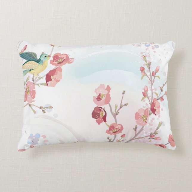 Cojín Decorativo Pilar de pájaro de énfasis (Anverso)