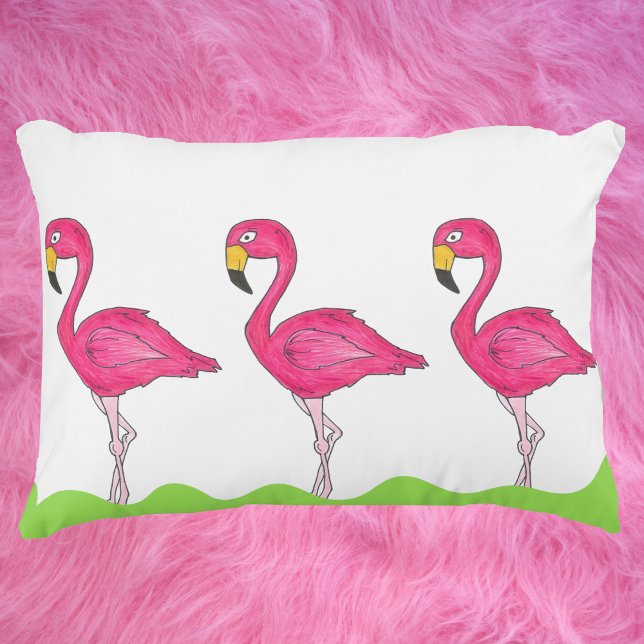 Cojín Decorativo Pilar de pájaro Flamingo Rosado Tropical Flamingos (Flamingo Pillow)