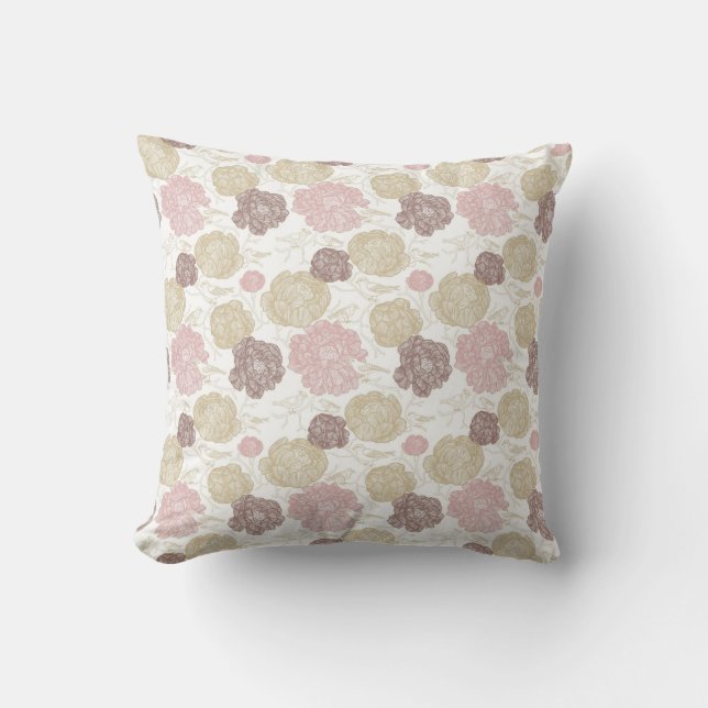 Cojín Decorativo Pilar de pájaro floral (Anverso)