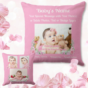 Cojín Decorativo Pilar de parto personalizado, para nietos, bebé