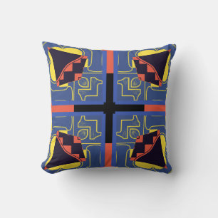 Cojín Decorativo Pilar de patrón de simetría retro sin fisuras