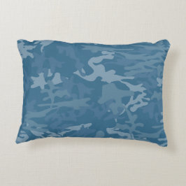 Cojín Decorativo Pilar de Pérdida de Pérdida de Camo Azul Claro