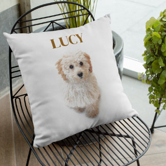 Cojín Decorativo Pilar de perro personalizado: diseño de nombre y M