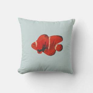 Cojín Decorativo Pilar de pintura animal de la playa de Clownfish O