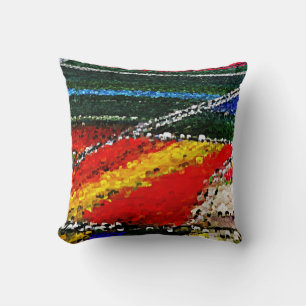 Cojín Decorativo Pilar de pintura de campo multicolor con flores