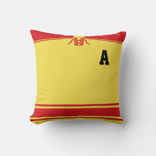 Cojín Decorativo Pilar de plantilla de número y nombre personalizad