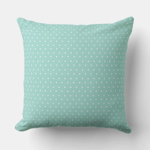 Cojín Decorativo Pilar de punto de polka inverso de bonito verde/me