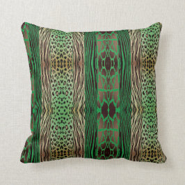 Cojín Decorativo Pilar De Rayo De Zebra De Animales Beige Y Azul