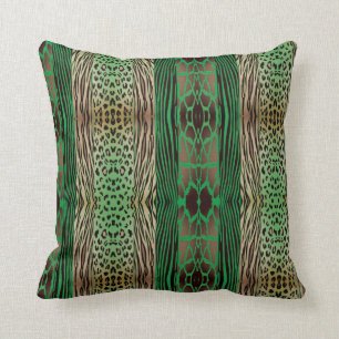 Cojín Decorativo Pilar De Rayo De Zebra De Animales Beige Y Azul