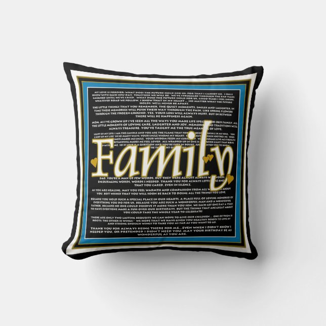 Cojín Decorativo Pilar de sentimiento familiar (Anverso)