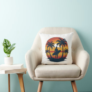 Cojín Decorativo Pilar de surf retro - Sunset Beach Throw Cush de l