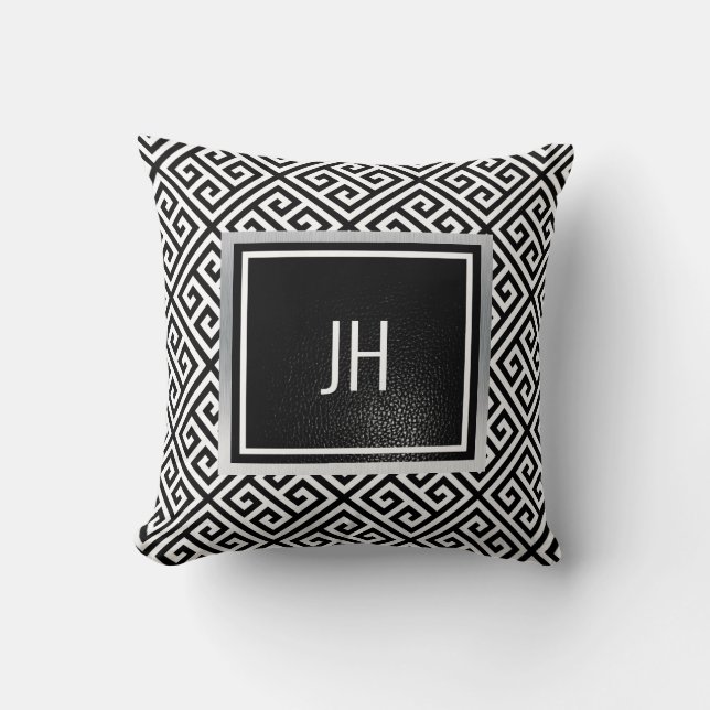 Cojín Decorativo Pilar de tiro elegante y negro (Anverso)
