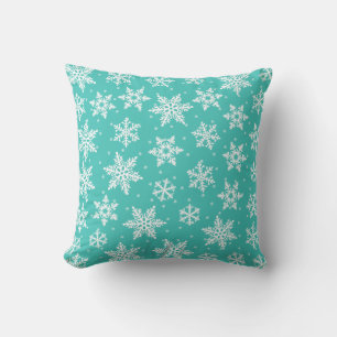 Cojín Decorativo Pilar de vacaciones del patrón de copo de nieve az