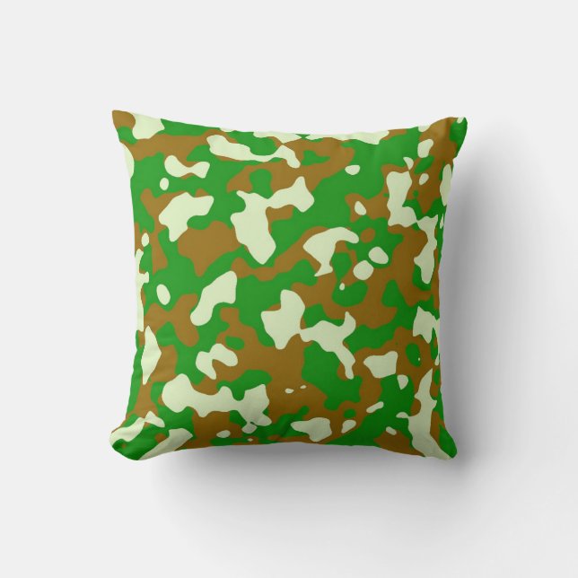 Cojín Decorativo Pilar decorativo de camuflaje verde (Anverso)