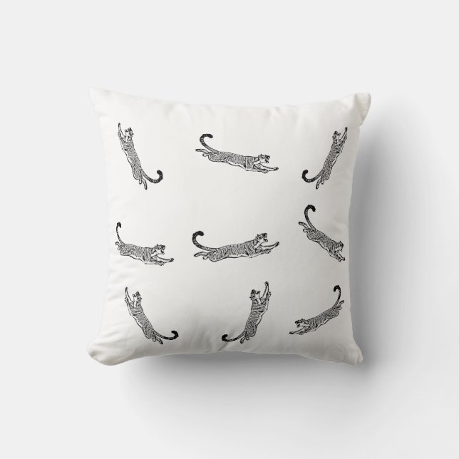 Cojín Decorativo Pilar decorativo de tigres salvajes (Anverso)