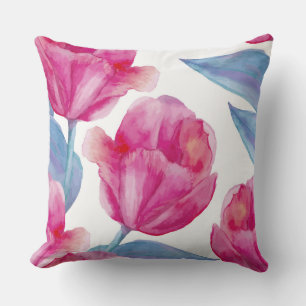 Cojín Decorativo Pilar decorativo de tulipanes rosados