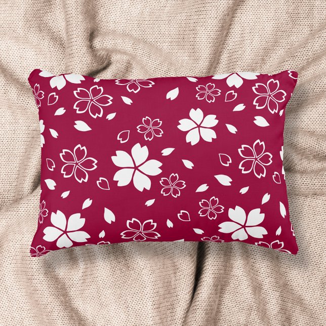 Cojín Decorativo Pilar decorativo del patrón Sakura rojo (Subido por el creador)