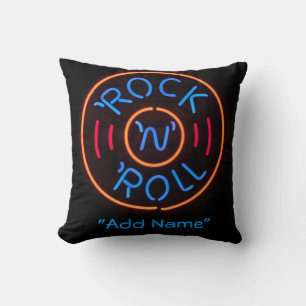 Cojín Decorativo Pilar decorativo Neon Rock n Roll para Mancave