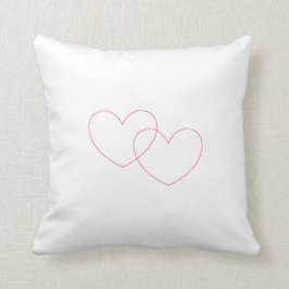 Cojín Decorativo Pilar del corazón interconectado rojo