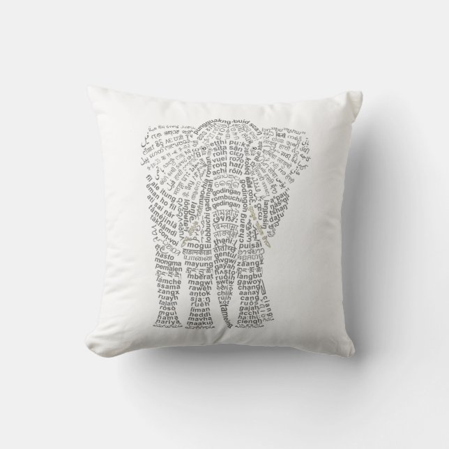 Cojín Decorativo Pilar del Elefante Asiático del Mundo Mundial (Anverso)