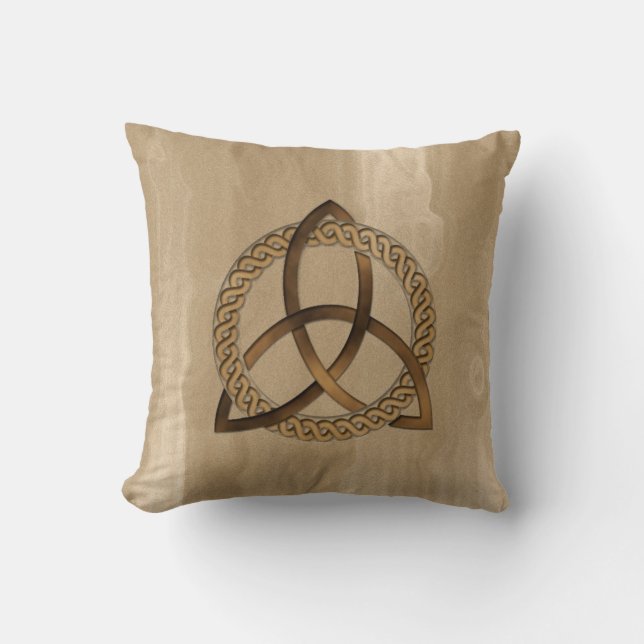 Cojín Decorativo Pilar del Knot del Triquetra Celta Trinity (Anverso)