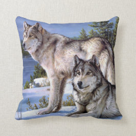 Cojín Decorativo Pilar del lobo de invierno