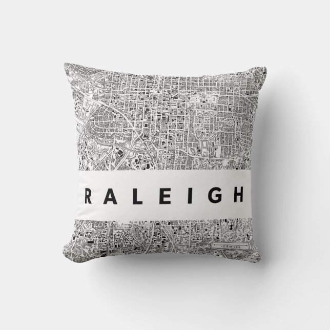 Cojín Decorativo Pilar del mapa de Raleigh (Anverso)