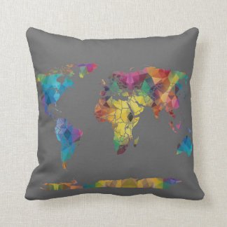 Cojín Decorativo Pilar del mapa del mundo geométrico