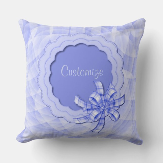 Cojín Decorativo Pilar del marco del niño ciego azul personalizado (Anverso)