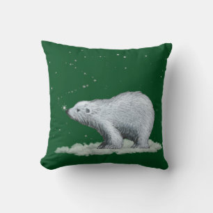 Cojín Decorativo Pilar del oso polar con copo de nieve