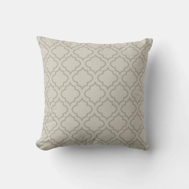 Cojín Decorativo Pilar del patrón beige gris (Anverso)